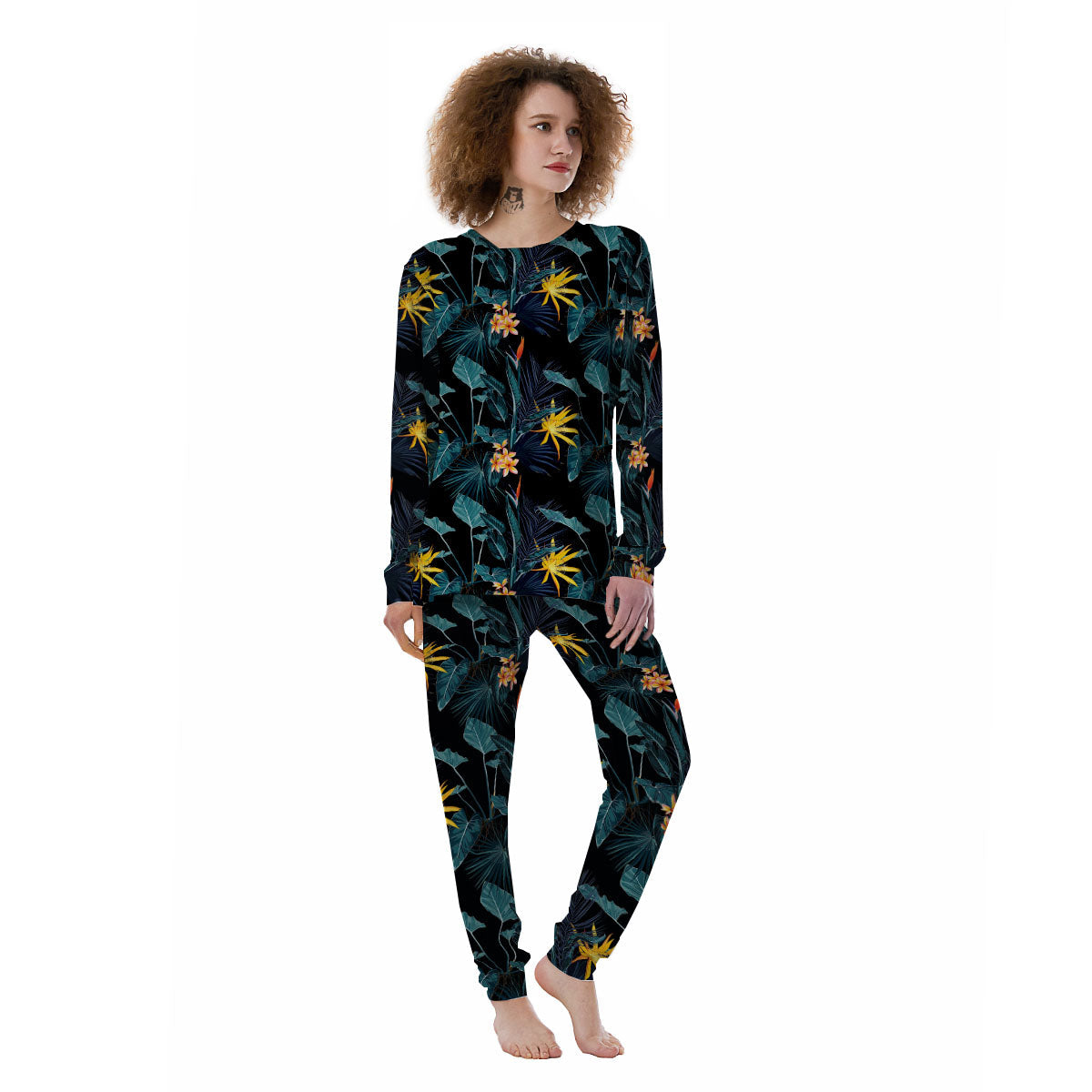 Hawaii Night Tropical Print Pattern Women's Pajamas-grizzshop