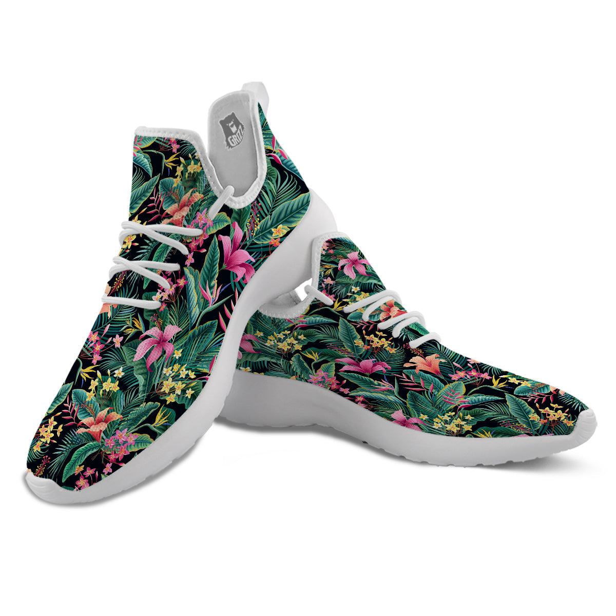 Hawaii Plants Tropical Print Pattern White Athletic Shoes-grizzshop