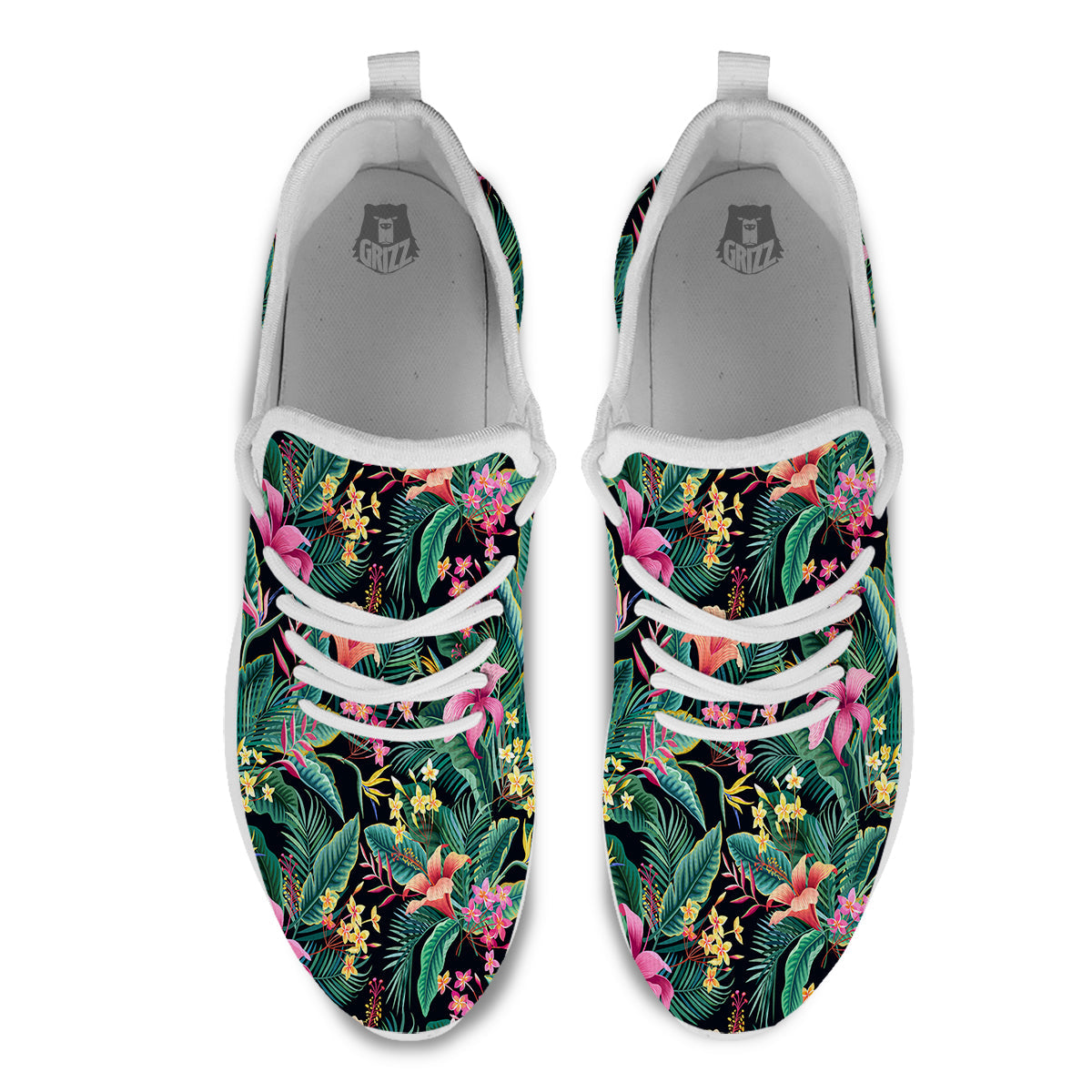 Hawaii Plants Tropical Print Pattern White Athletic Shoes-grizzshop