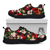 Hawaii Summer Tropical Print Pattern Black Sneaker-grizzshop