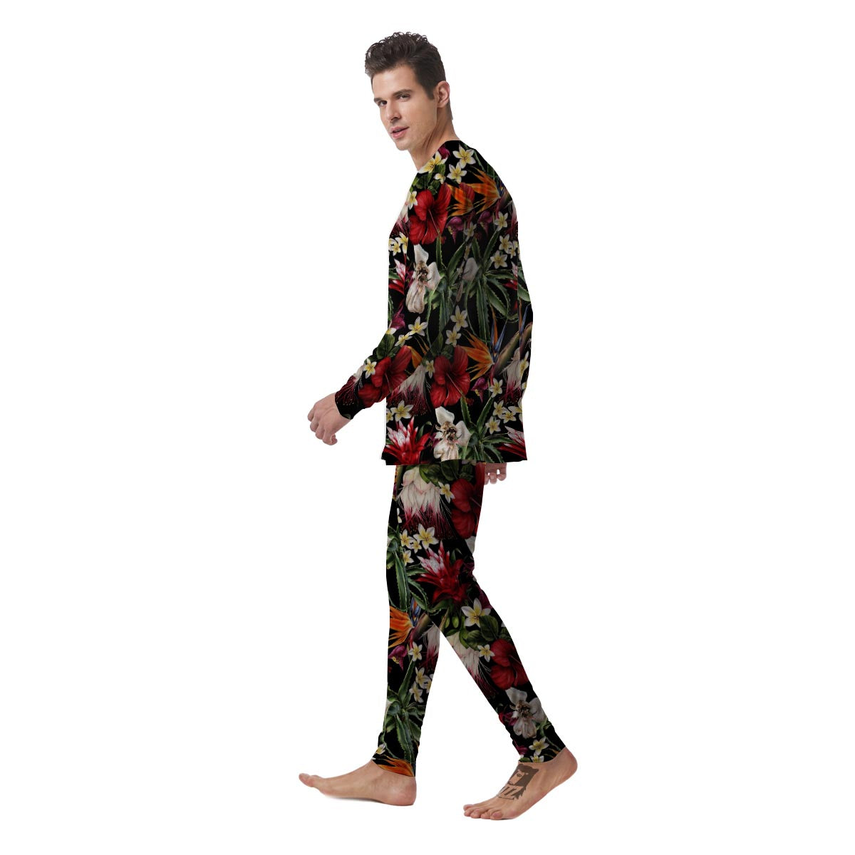 Hawaii Summer Tropical Print Pattern Men's Pajamas-grizzshop