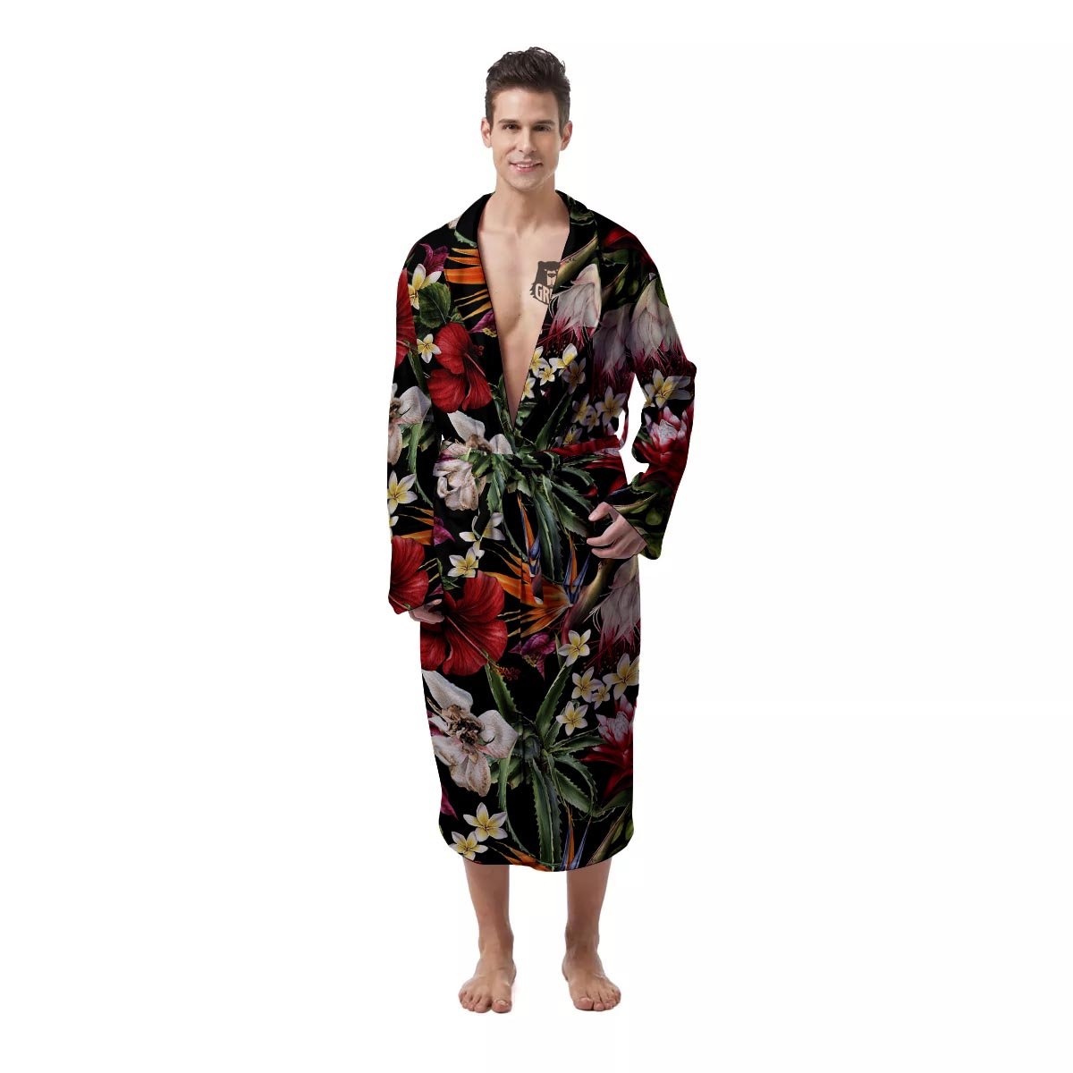 Hawaii Summer Tropical Print Pattern Men's Robe