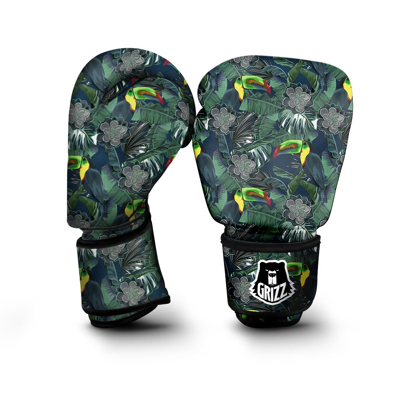 Hawaii Toucan Aloha Print Pattern Boxing Gloves-grizzshop