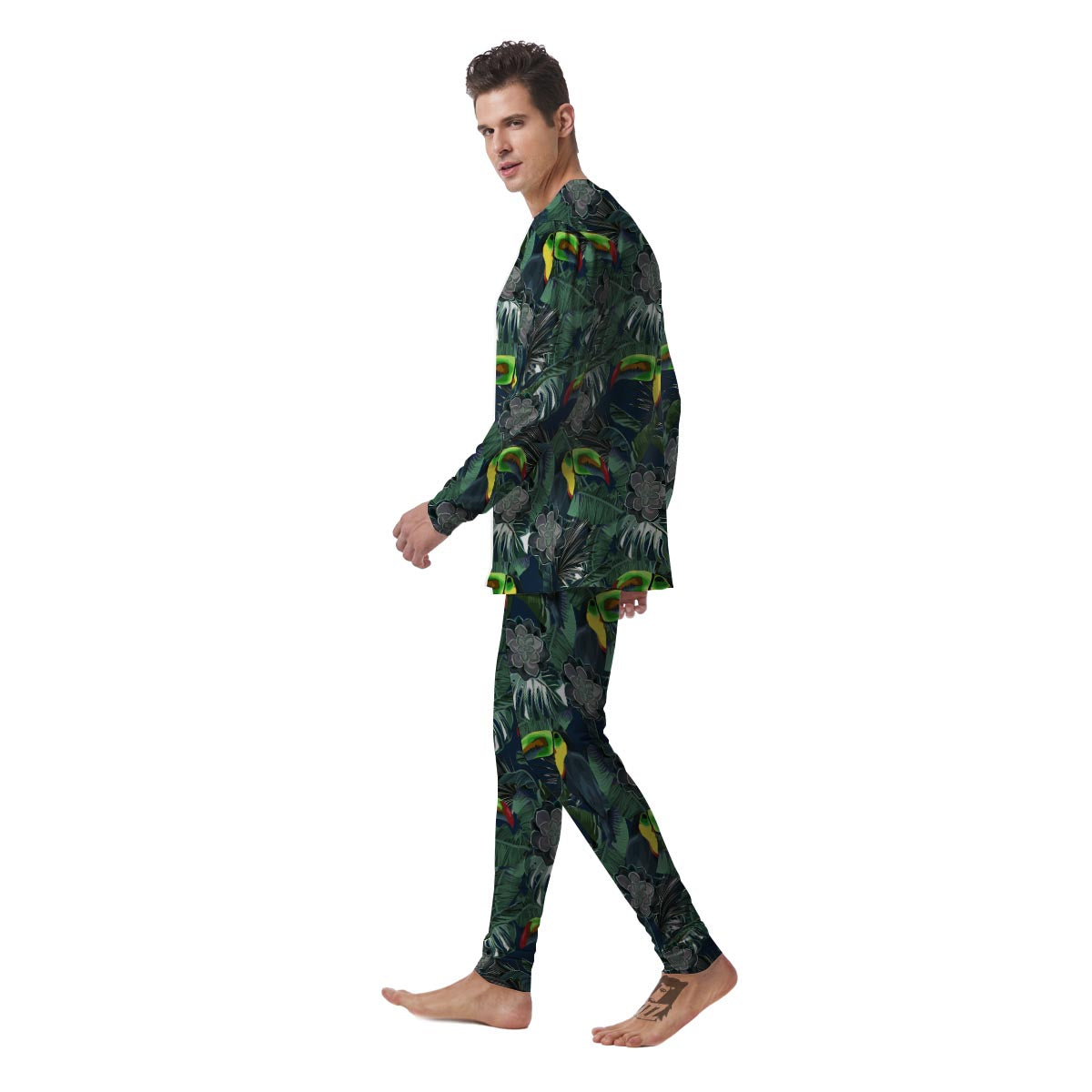 Hawaii Toucan Aloha Print Pattern Men's Pajamas-grizzshop