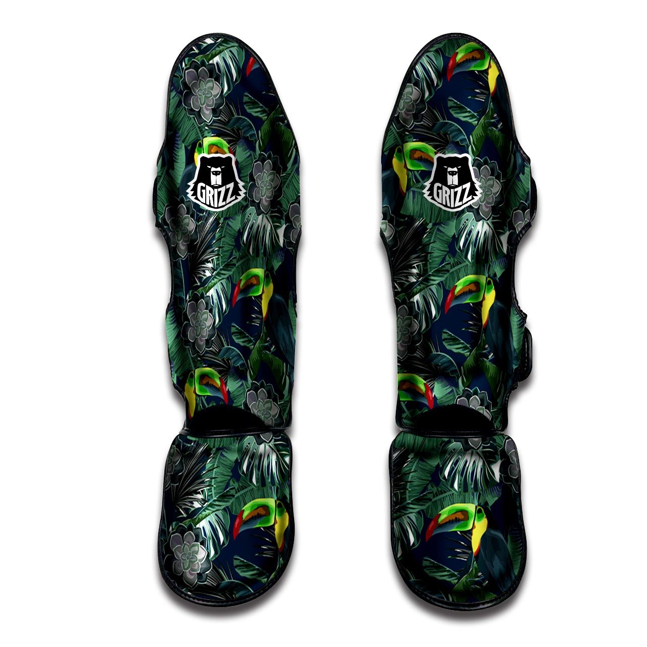 Hawaii Toucan Aloha Print Pattern Muay Thai Shin Guards-grizzshop