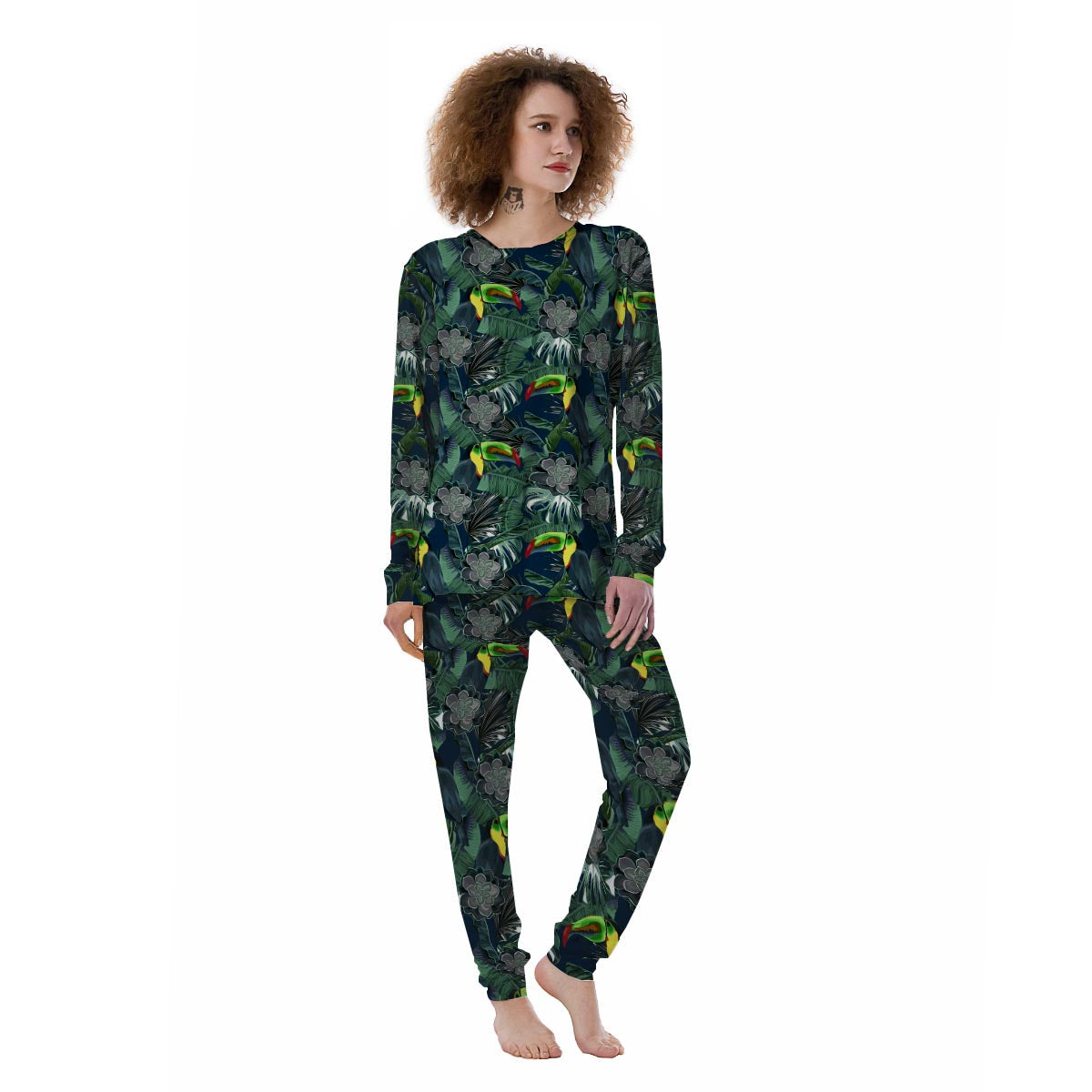 Hawaii Toucan Aloha Print Pattern Women's Pajamas-grizzshop