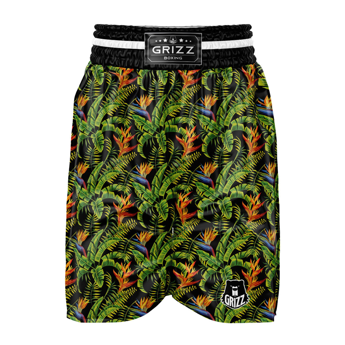 Hawaiian Banana Leaf Print Pattern Boxing Shorts-grizzshop