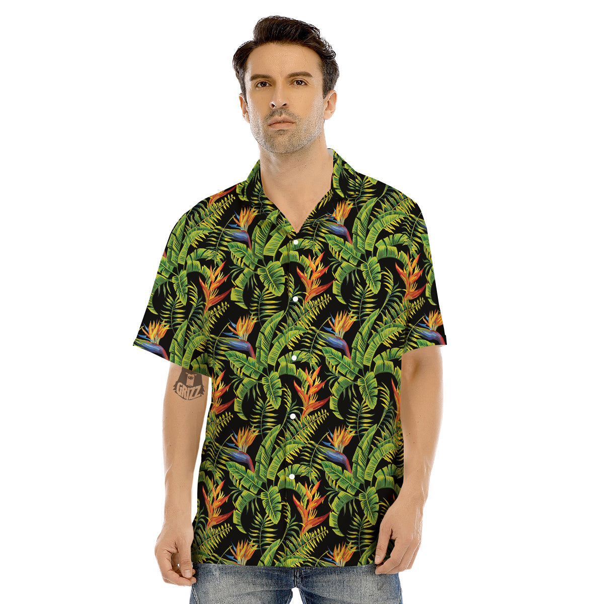 Hawaiian Banana Leaf Print Pattern Men's Hawaiian Shirt-grizzshop