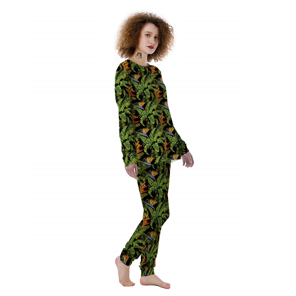 Hawaiian Banana Leaf Print Pattern Women's Pajamas-grizzshop