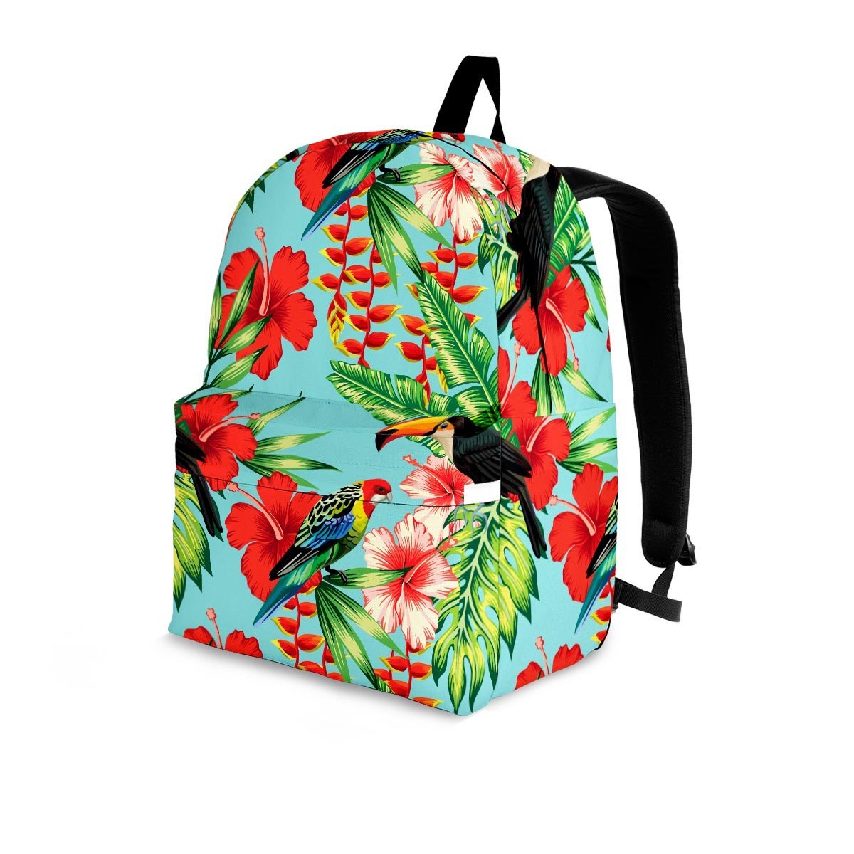 Hawaiian Bird Floral Print Backpack-grizzshop