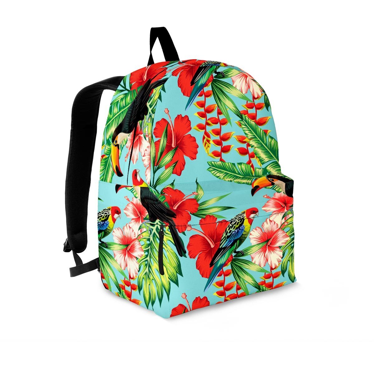 Hawaiian Bird Floral Print Backpack-grizzshop