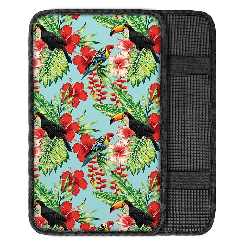 Hawaiian Bird Floral Print Car Console Cover-grizzshop