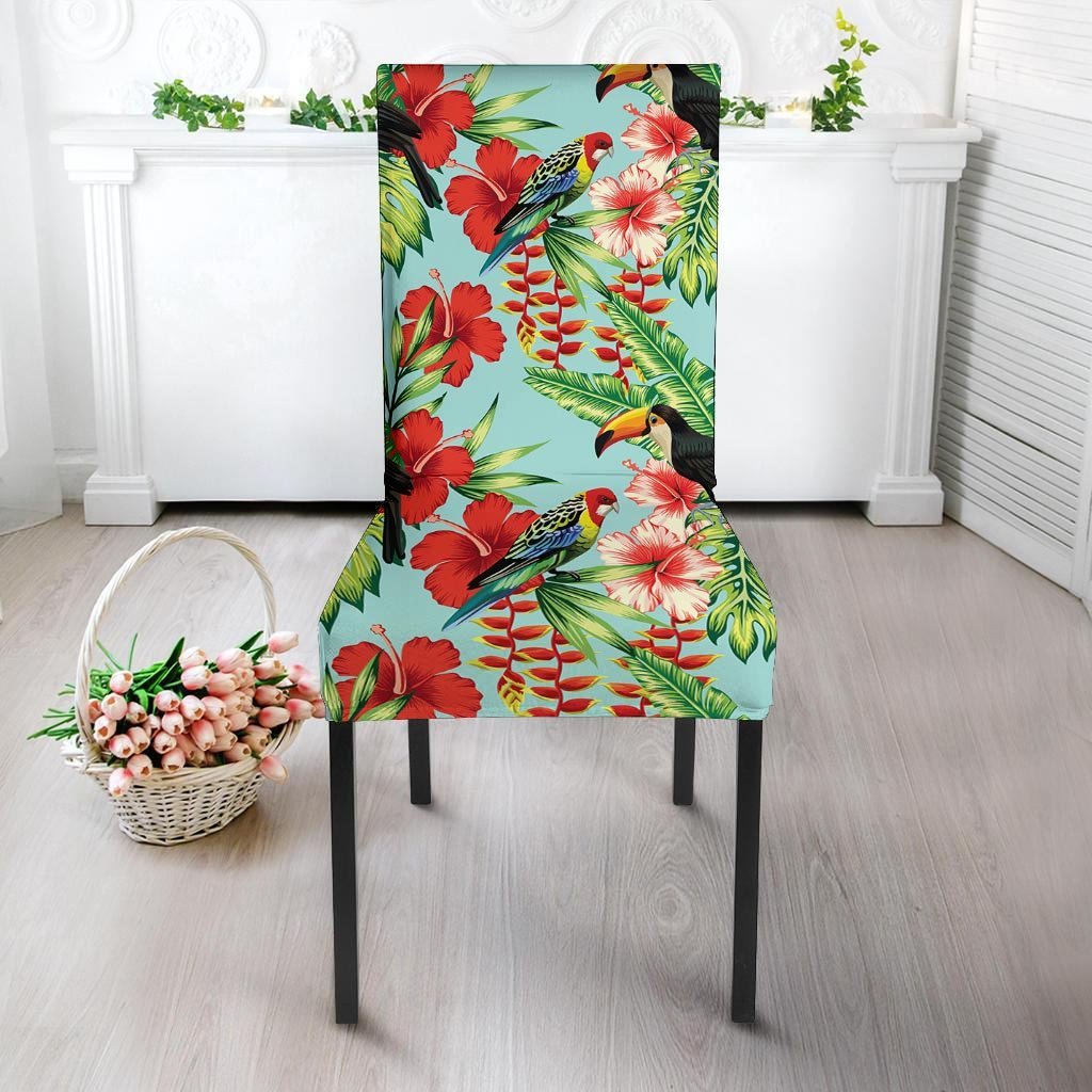 Hawaiian Bird Floral Print Chair Cover-grizzshop