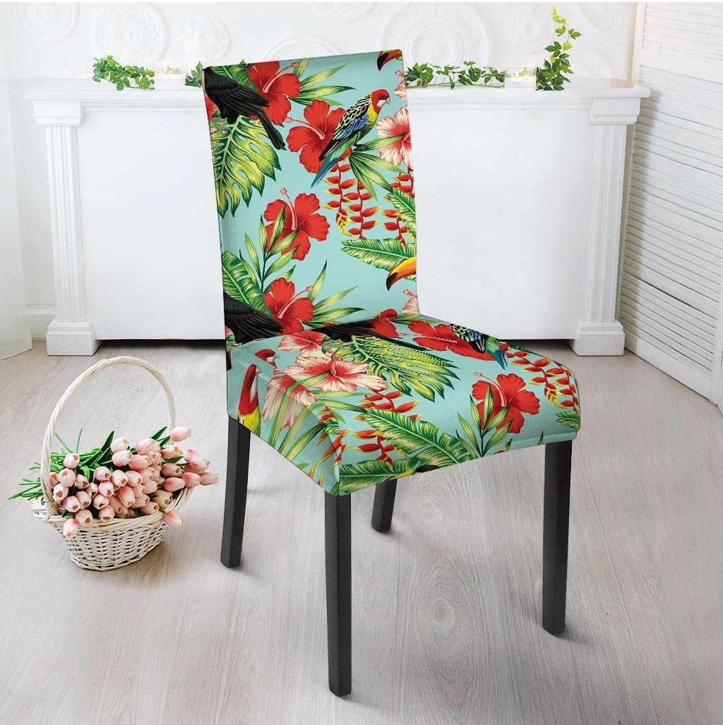 Hawaiian Bird Floral Print Chair Cover-grizzshop