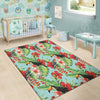 Hawaiian Bird Floral Print Floor Mat-grizzshop