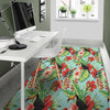 Hawaiian Bird Floral Print Floor Mat-grizzshop