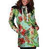 Hawaiian Bird Floral Print Hoodie Dress-grizzshop