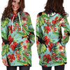 Hawaiian Bird Floral Print Hoodie Dress-grizzshop