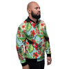 Hawaiian Bird Floral Print Men's Bomber Jacket-grizzshop