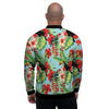 Hawaiian Bird Floral Print Men's Bomber Jacket-grizzshop