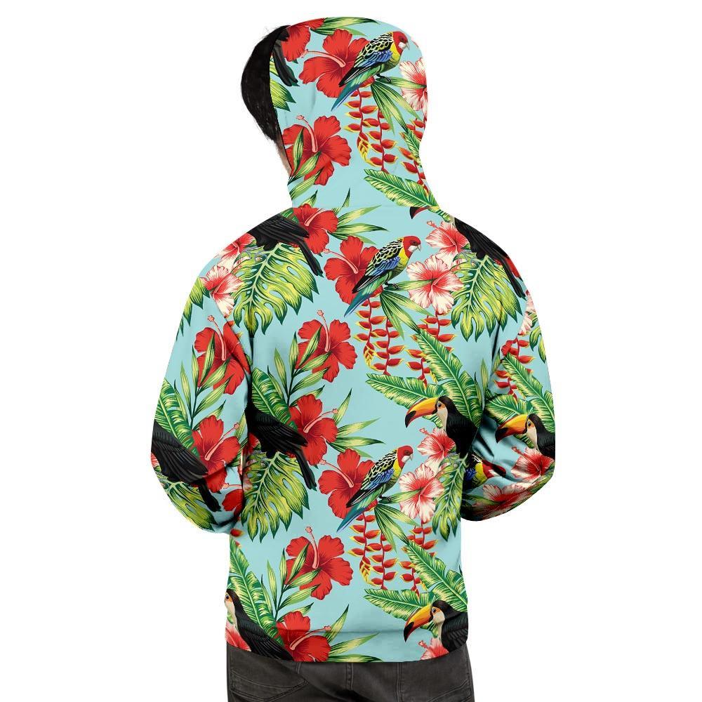 Hawaiian Bird Floral Print Men's Hoodie-grizzshop