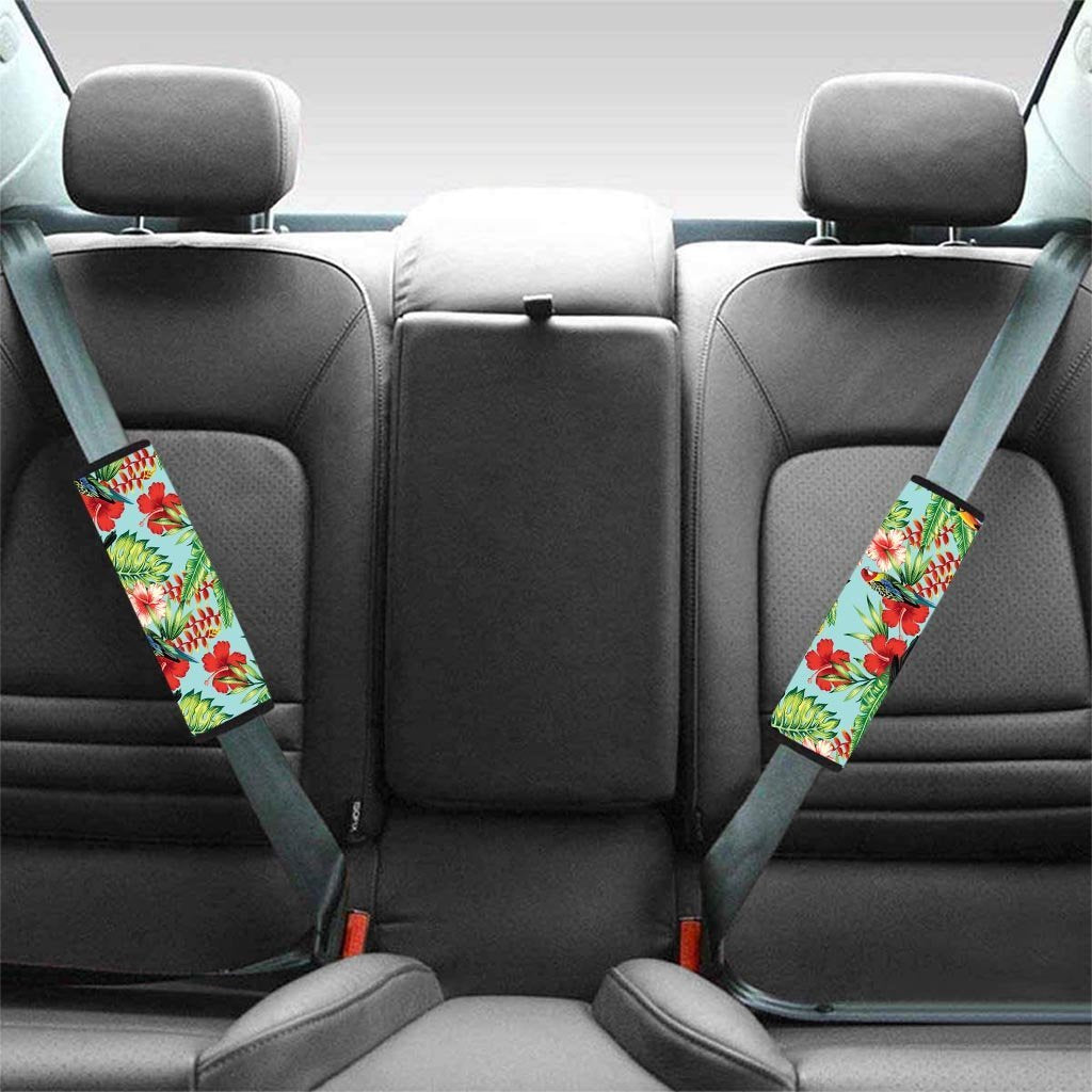 Hawaiian Bird Floral Print Seat Belt Cover-grizzshop