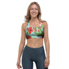 Hawaiian Bird Floral Print Sports Bra-grizzshop