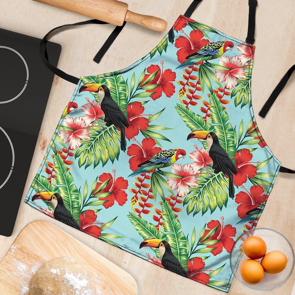 Hawaiian Bird Floral Print Women's Apron-grizzshop