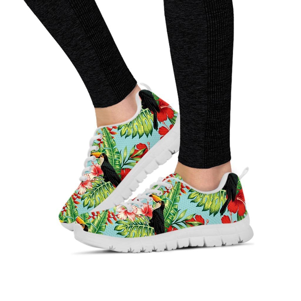 Hawaiian Bird Floral Print Women's Sneakers-grizzshop