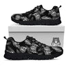 Hawaiian Black And White Print Pattern Black Sneaker-grizzshop