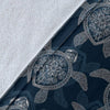 Hawaiian Blue Sea Turtle Pattern Print Blanket-grizzshop