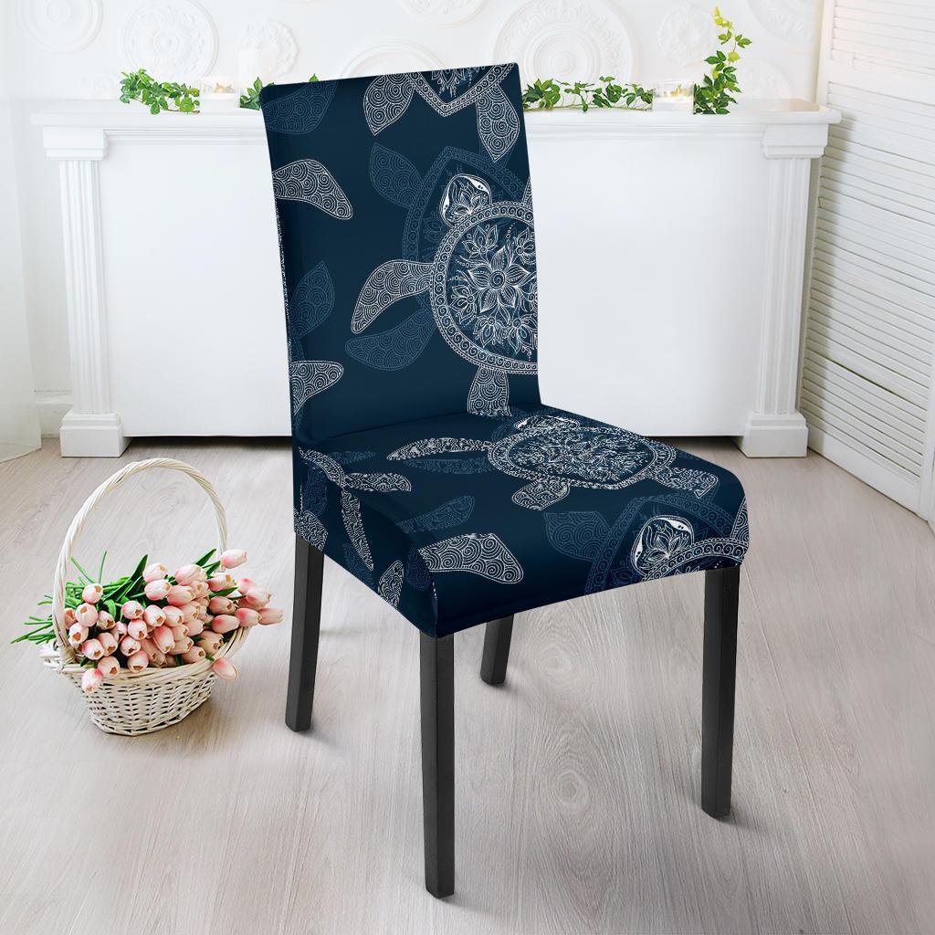 Hawaiian Blue Sea Turtle Pattern Print Chair Cover-grizzshop