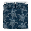 Hawaiian Blue Sea Turtle Pattern Print Duvet Cover Bedding Set-grizzshop