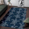 Hawaiian Blue Sea Turtle Pattern Print Floor Mat-grizzshop