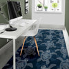 Hawaiian Blue Sea Turtle Pattern Print Floor Mat-grizzshop