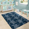 Hawaiian Blue Sea Turtle Pattern Print Floor Mat-grizzshop