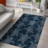 Hawaiian Blue Sea Turtle Pattern Print Floor Mat-grizzshop