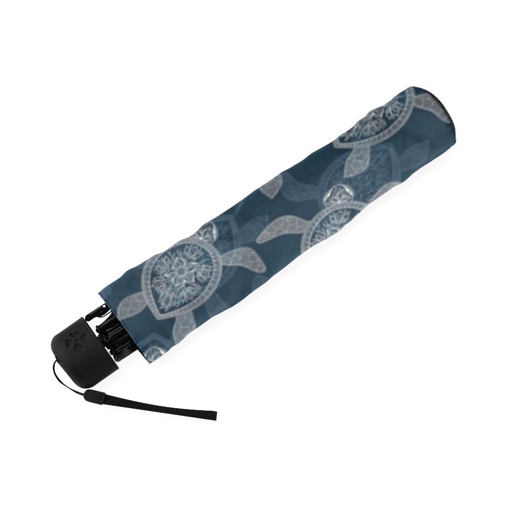 Hawaiian Blue Sea Turtle Pattern Print Foldable Umbrella-grizzshop