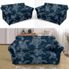 Hawaiian Blue Sea Turtle Pattern Print Loveseat Cover-grizzshop