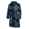 Hawaiian Blue Sea Turtle Pattern Print Men Long Robe-grizzshop