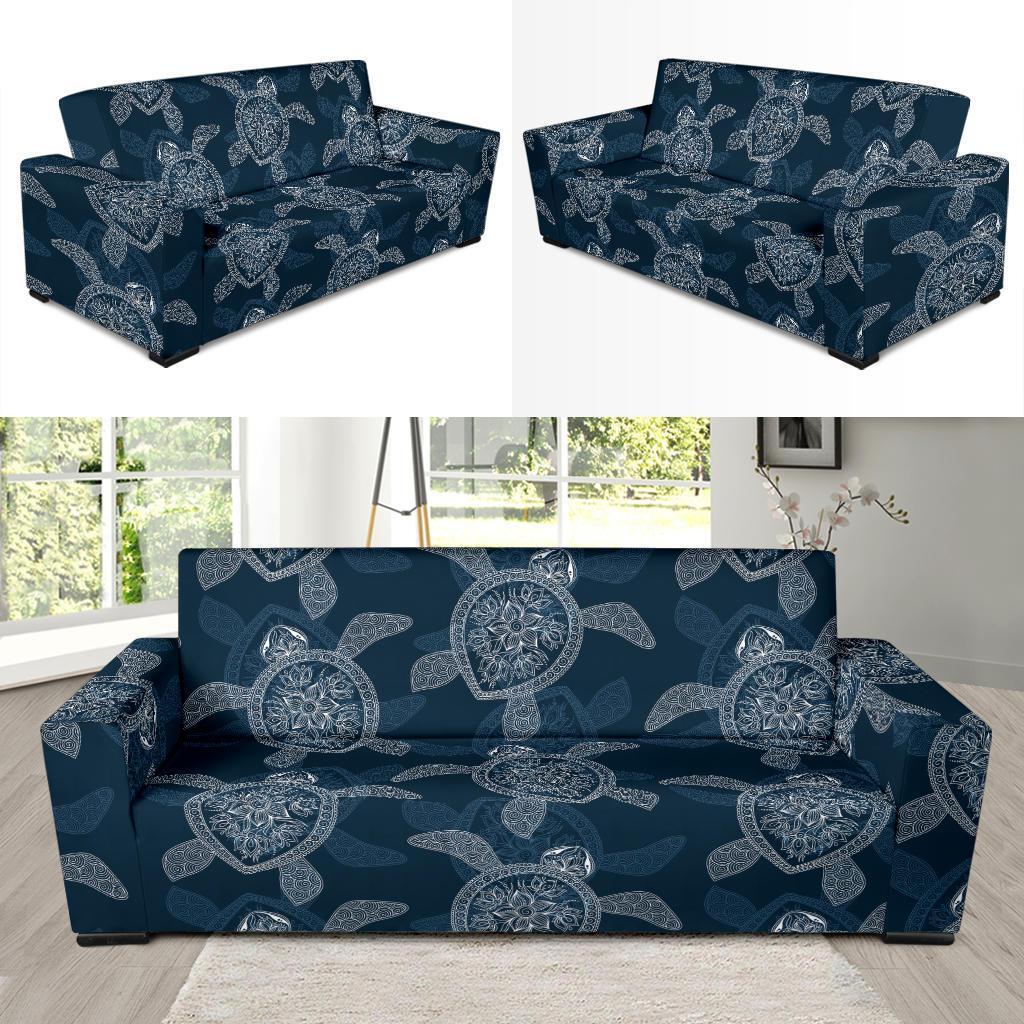 Hawaiian Blue Sea Turtle Pattern Print Sofa Covers-grizzshop