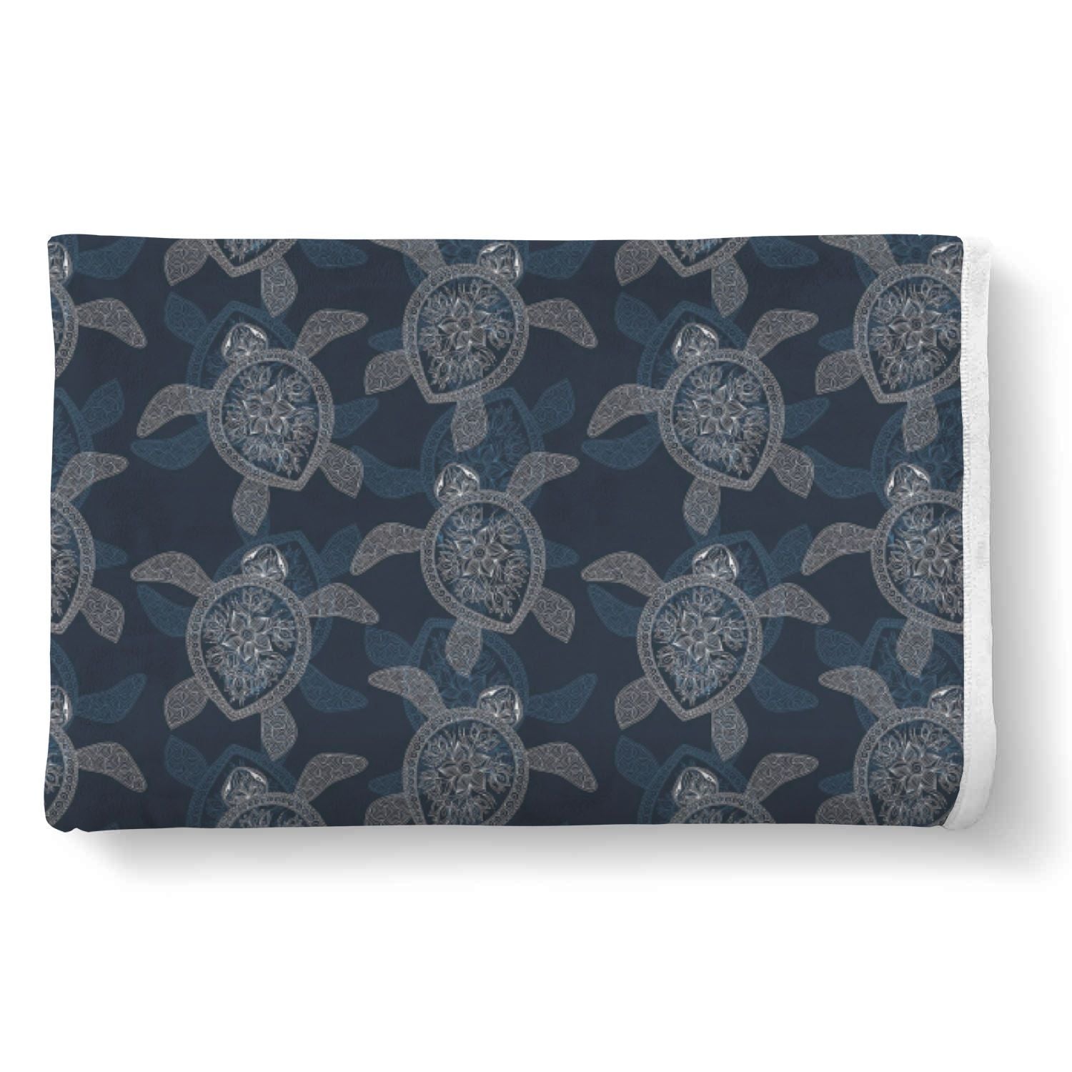 Hawaiian Blue Sea Turtle Pattern Print Throw Blanket-grizzshop