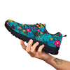 Hawaiian Exotic Tropical Print Pattern Black Sneaker-grizzshop