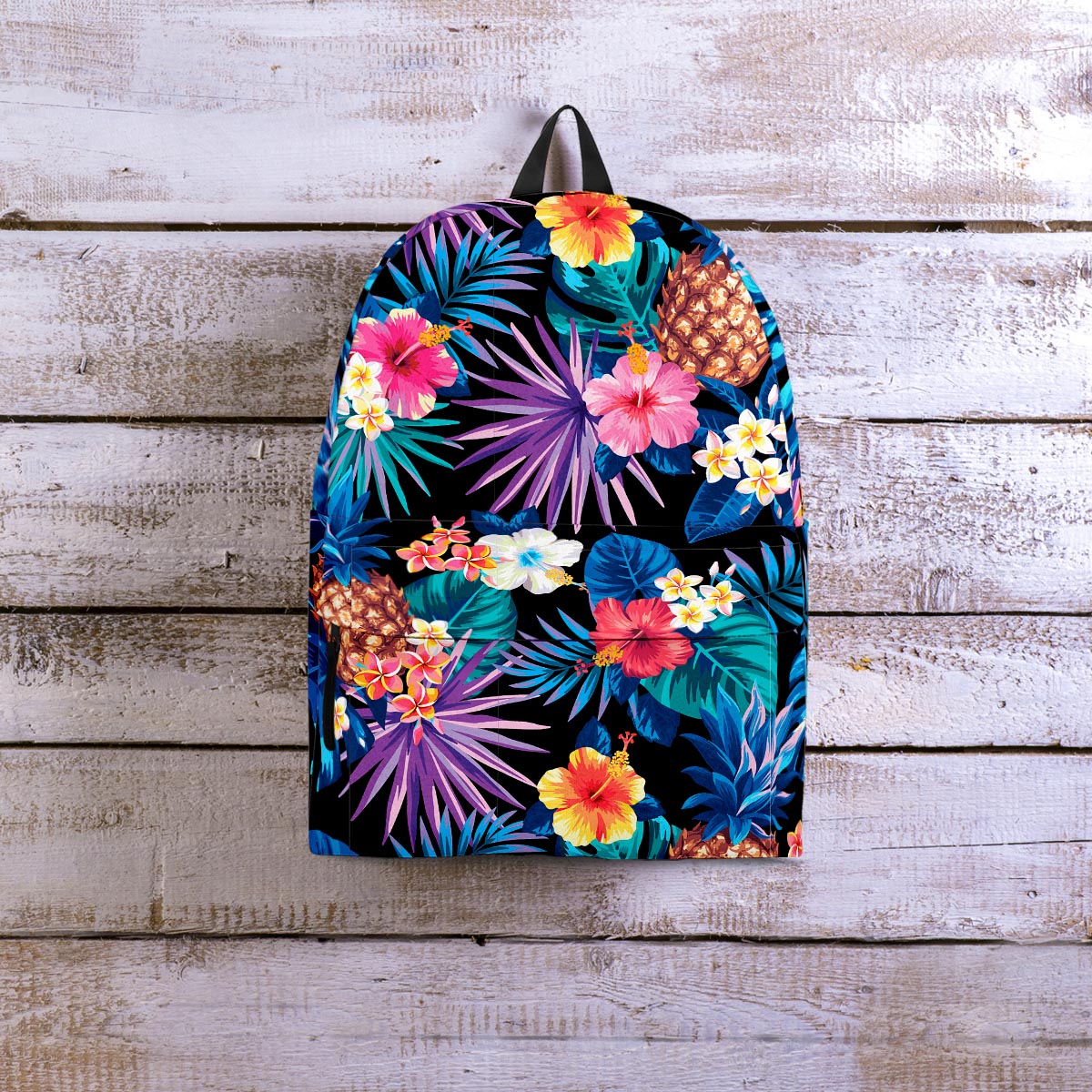 Hawaiian Floral Pineapple Print Backpack-grizzshop