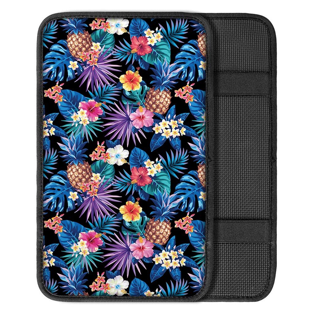 Hawaiian Floral Pineapple Print Car Console Cover-grizzshop