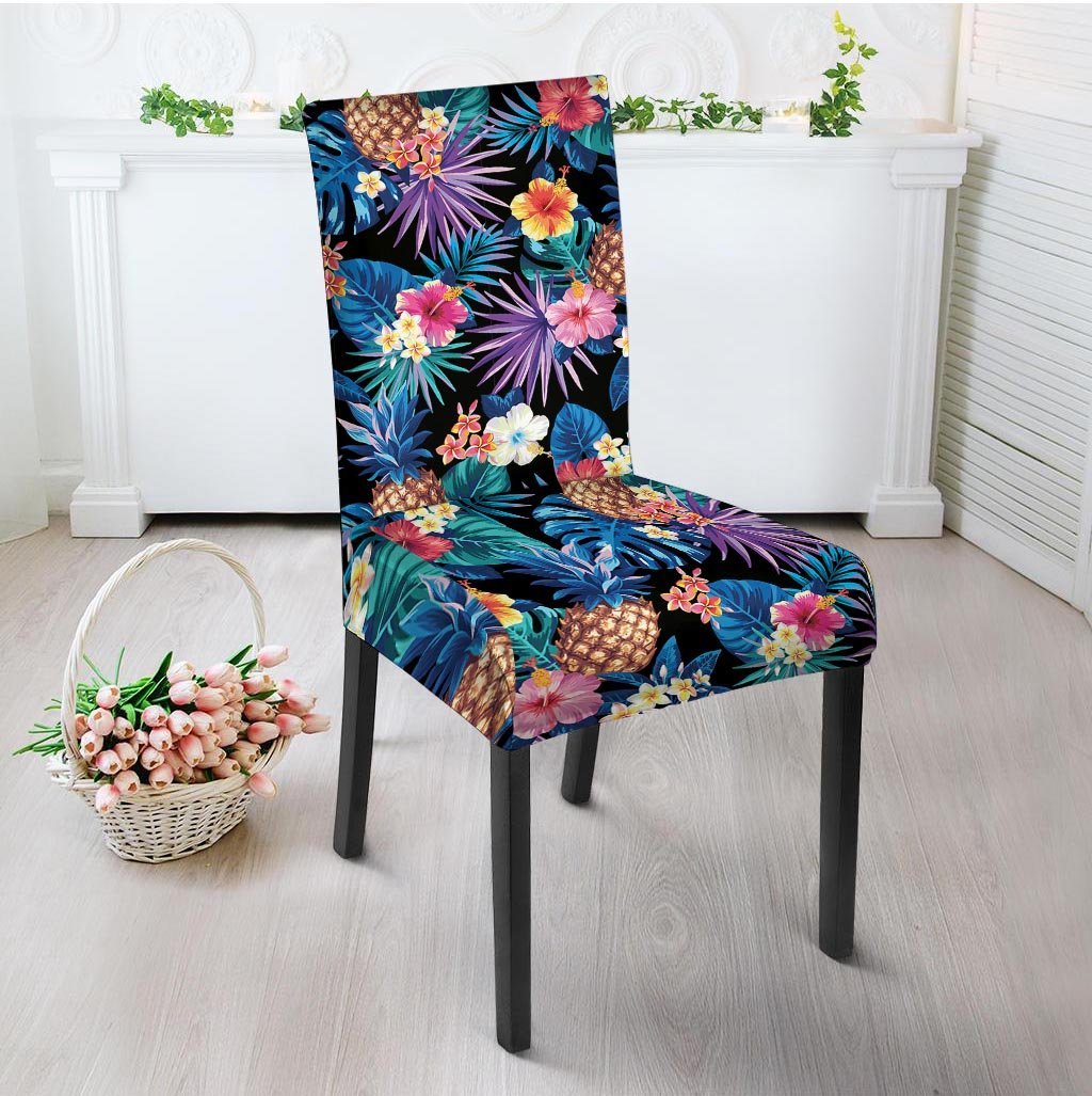 Hawaiian Floral Pineapple Print Chair Cover-grizzshop