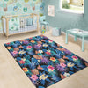 Hawaiian Floral Pineapple Print Floor Mat-grizzshop