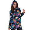 Hawaiian Floral Pineapple Print Hoodie Dress-grizzshop