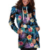 Hawaiian Floral Pineapple Print Hoodie Dress-grizzshop