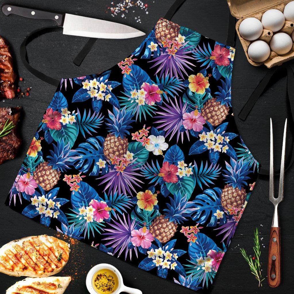 Hawaiian Floral Pineapple Print Men's Apron-grizzshop